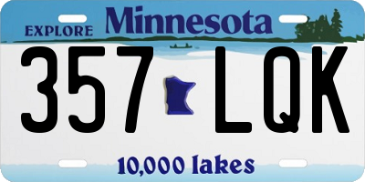 MN license plate 357LQK