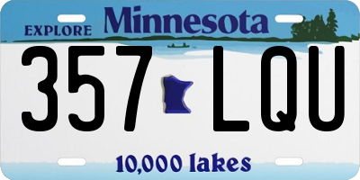 MN license plate 357LQU