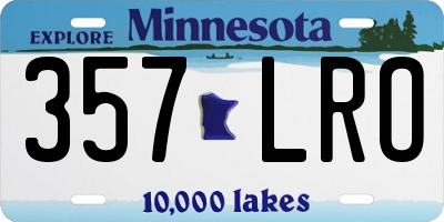 MN license plate 357LRO