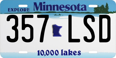 MN license plate 357LSD