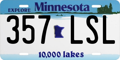 MN license plate 357LSL