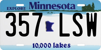 MN license plate 357LSW