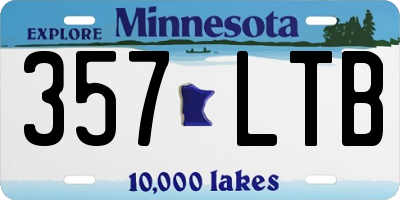 MN license plate 357LTB