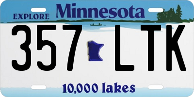 MN license plate 357LTK