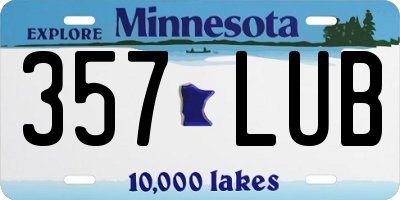 MN license plate 357LUB