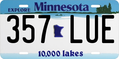 MN license plate 357LUE