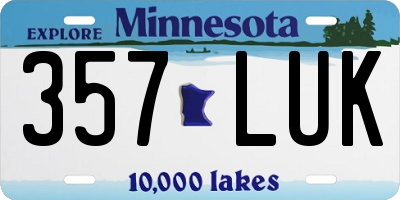 MN license plate 357LUK
