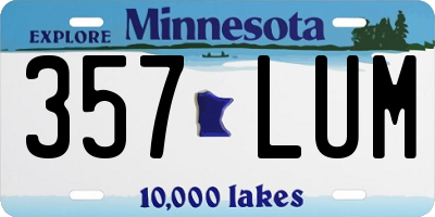 MN license plate 357LUM