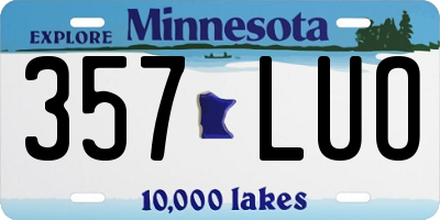 MN license plate 357LUO