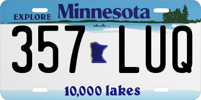 MN license plate 357LUQ