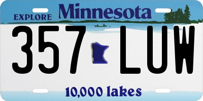 MN license plate 357LUW