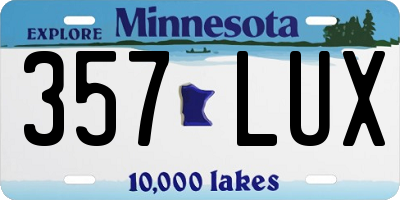 MN license plate 357LUX