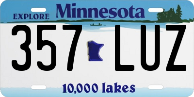MN license plate 357LUZ