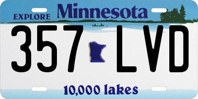 MN license plate 357LVD