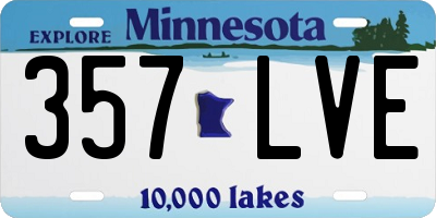 MN license plate 357LVE