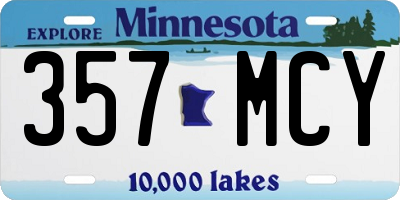 MN license plate 357MCY