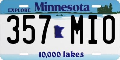 MN license plate 357MIO