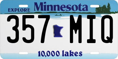 MN license plate 357MIQ