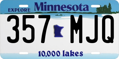 MN license plate 357MJQ