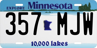 MN license plate 357MJW