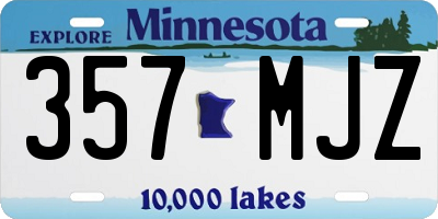 MN license plate 357MJZ