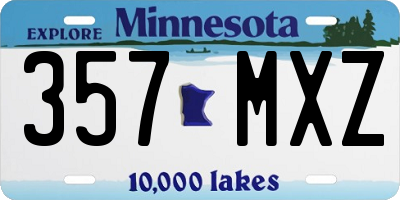 MN license plate 357MXZ
