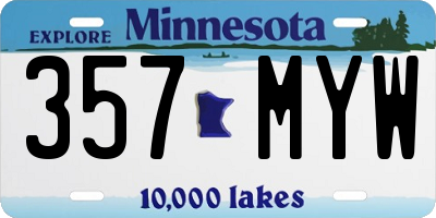 MN license plate 357MYW