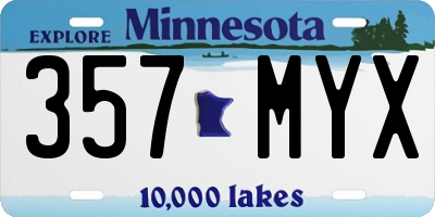 MN license plate 357MYX