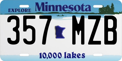 MN license plate 357MZB