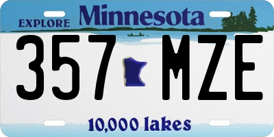 MN license plate 357MZE