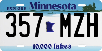 MN license plate 357MZH