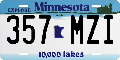 MN license plate 357MZI