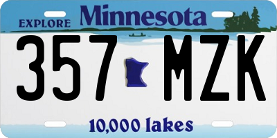 MN license plate 357MZK
