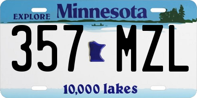 MN license plate 357MZL