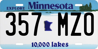 MN license plate 357MZO