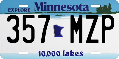 MN license plate 357MZP