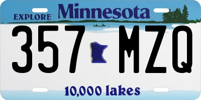 MN license plate 357MZQ