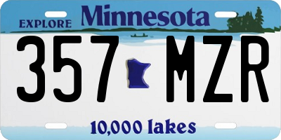 MN license plate 357MZR