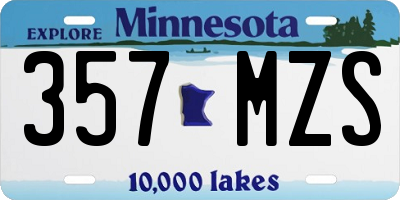 MN license plate 357MZS