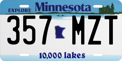 MN license plate 357MZT