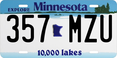 MN license plate 357MZU