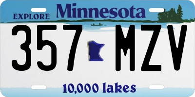 MN license plate 357MZV
