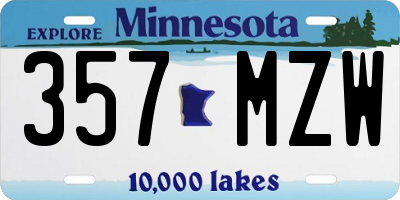 MN license plate 357MZW