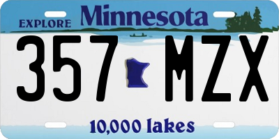 MN license plate 357MZX