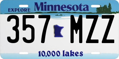 MN license plate 357MZZ