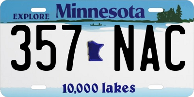 MN license plate 357NAC
