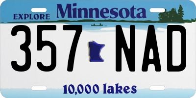 MN license plate 357NAD