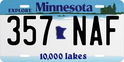 MN license plate 357NAF