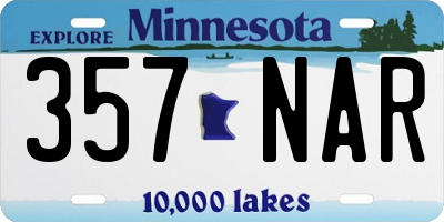 MN license plate 357NAR