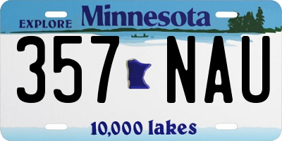MN license plate 357NAU